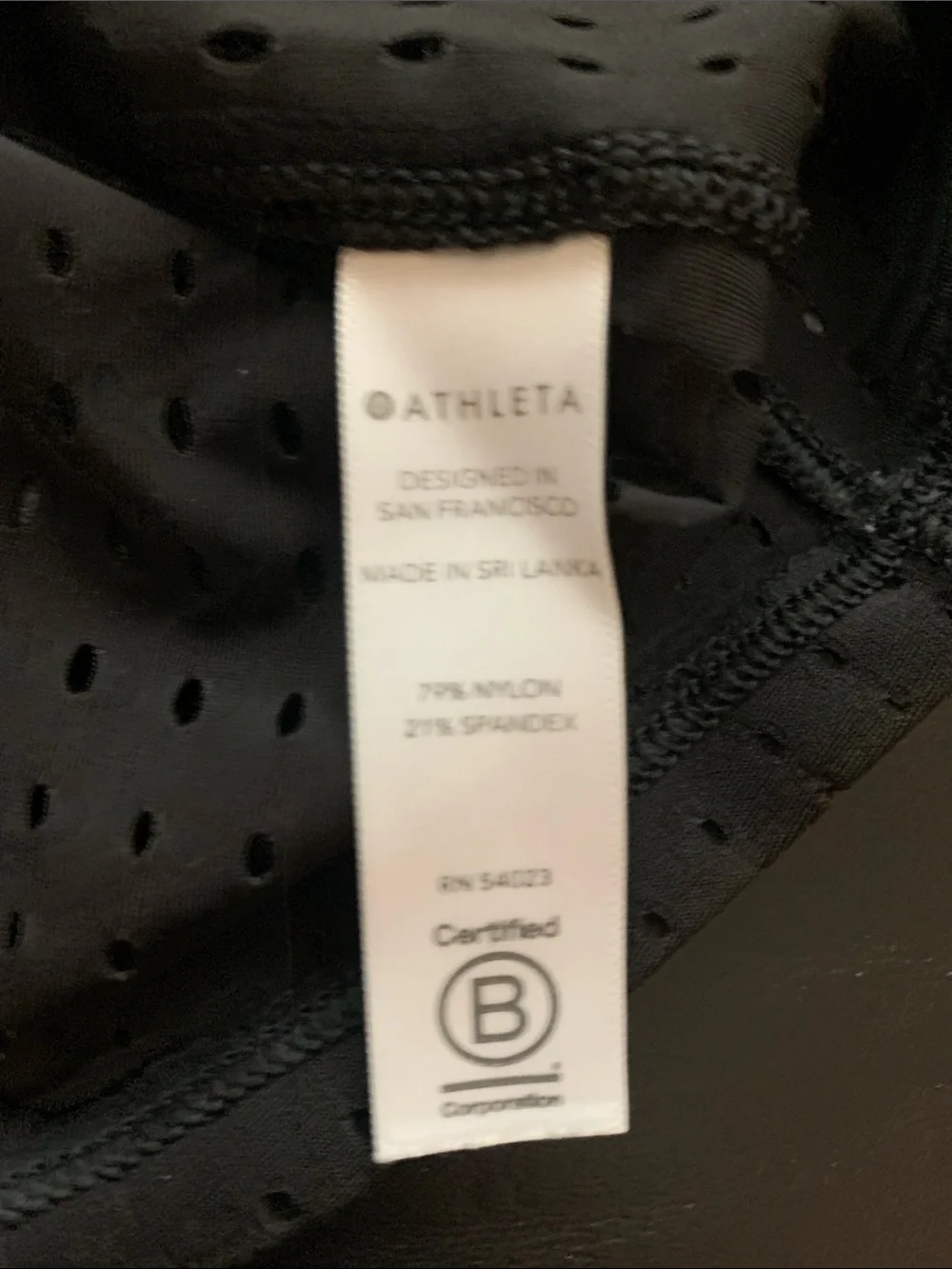 Athleta Black Perforated Racerback Training Tank, Sz XL, Good Condition - Picture 3 of 4